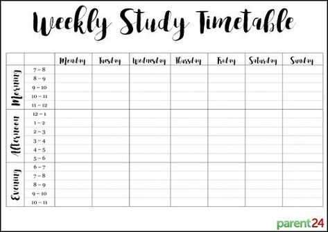 The best ways to revise/prepare for exams… – A Thousand Thoughts… Diy Timetable Ideas, Plans For Studying, Printable Study Schedule, Time Table For Studying Ideas Aesthetic, Weekly Study Schedule Template, Weekly Revision Timetable, Weekly Time Table Planner, Cute School Timetable Printable, Cute Study Timetable Template