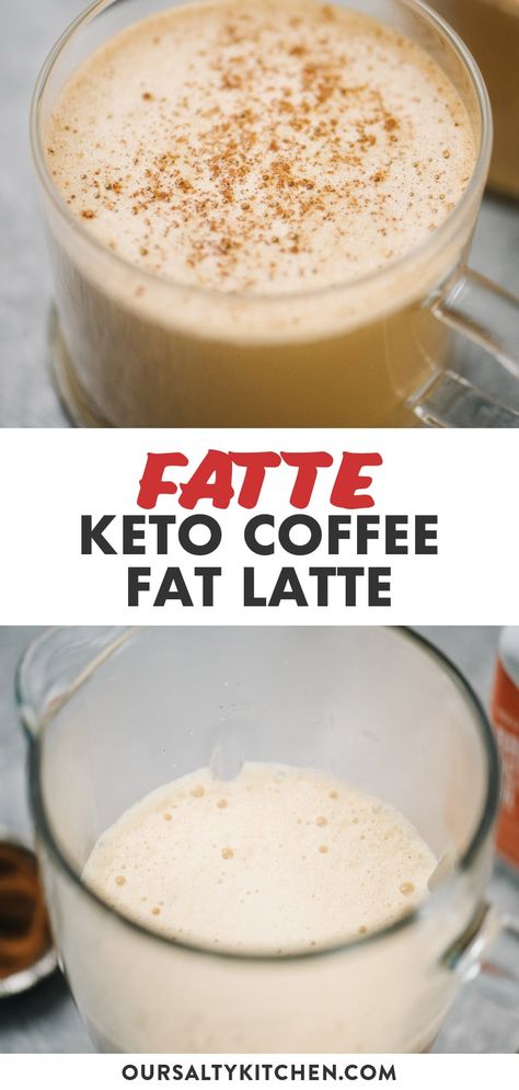 Say goodbye to oil slicked bulletproof coffee! Our Fatte (fat latte) swaps heavy cream for butter to create a high fat low carb keto coffee with delicious flavor and texture. Balance macros, maintain ketosis, and get a massive energy boost first thing in the morning with our foamy and deliciously drinkable keto fat latte. #keto #highfatlowcarb #ketocoffee Keto Pumpkin Latte, Pumpkin Latte Recipe, Keto Coffee Recipe, Homemade Pumpkin Spice Latte, Pumpkin Spiced Latte Recipe, Keto Coffee, Keto Pumpkin, Keto Fat, Bulletproof Coffee