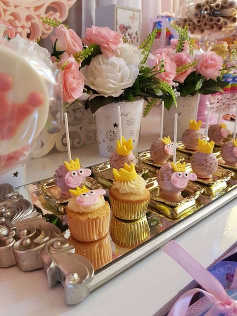 Fairy Peppa Pig birthday party | CatchMyParty.com Pig Birthday Party, Peppa Pig Birthday Party, Pig Birthday, Peppa Pig Birthday, Peppa Pig, Catch My Party, Birthday Parties, Birthday Party, Birthday