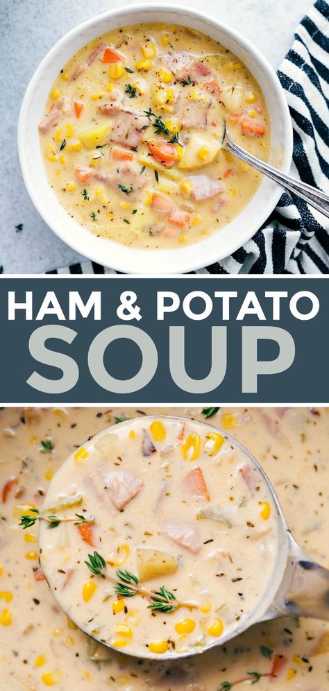 Soup Recipes Potato, Potato Ham Soup, Soup Recipes Easy, Soup Recipes Healthy, Ham Soup Recipes, Ham And Potato Soup, Ham Potato, Recipes Potato, Leftover Ham Recipes