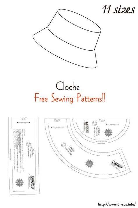 Pola Topi, Sewing Hats, Costura Fashion, Hat Patterns To Sew, Idee Cosplay, Sew Ins, Diy Fashion Clothing, Diy Sewing Pattern, Sewing Design