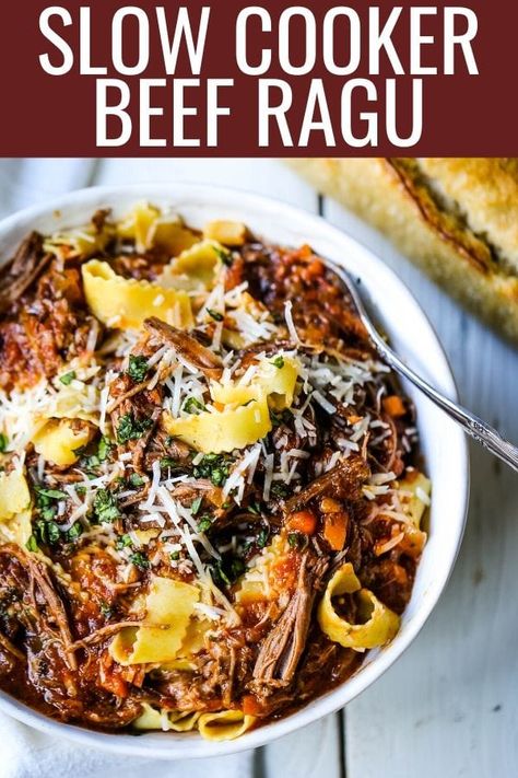 Italian Beef Ragu, Slow Cooker Beef Ragu, Slow Cooker Italian Beef, Beef Ragu, Ragu Recipe, Italian Beef, Slow Cooked Beef, Braised Beef, Minced Meat