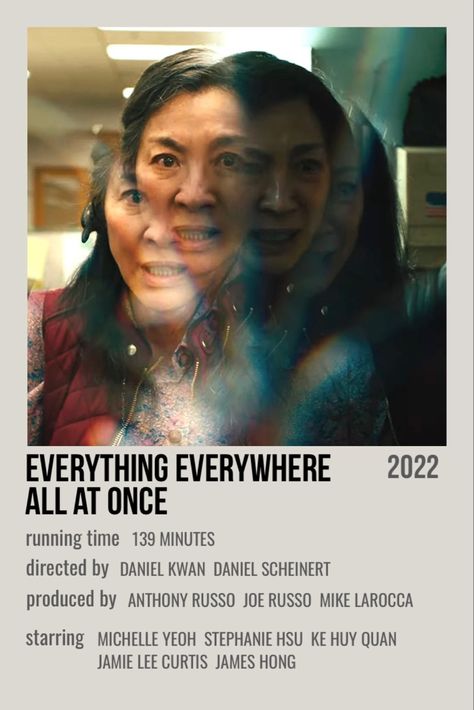 picture from everything everywhere all at once with information about running time, directors, producers, and cast Quote Movie, Everything Everywhere All At Once, Bon Film, Iconic Movie Posters, Movie Card, Girly Movies, Film Posters Minimalist, Film Anime, Minimalist Movie Poster