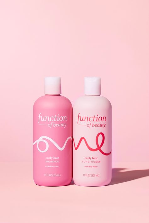 Function’s Curly Hair Shampoo is formulated with chia extract to help shape and define curls and Curly Hair Conditioner is formulated with shea butter to help deeply nourish and enhance curls. Customize according to your unique #hairgoals by adding up to 3 Function of Beauty #HairGoal Booster Shots into your Curly Hair Shampoo and Conditioner base. Function Shampoo And Conditioner, Function Of Beauty Shampoo, Shampoo And Conditioner Package Design, Shampoo And Conditioner Packaging, Curly Shampoo And Conditioner, Function Of Beauty Curly Hair, Shampoo And Conditioner For Curly Hair, Shampoo And Conditioner Curly Hair, Shampoo Branding