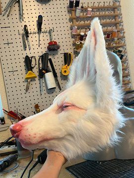 de Leon Fursuits on Twitter: "WIPs of the werewolf mask I’m making for the Vampire ball this weekend. She will be for sale after the event. Listing will be live this Friday and she will be shipped the following Monday after the event. https://t.co/bGTOeU8NfY" / Twitter Cat Mask Diy, Werewolf Mask, Vampire Ball, The Werewolf, Cool Masks, Cat Mask, Cosplay Diy, Animal Masks, The Vampire