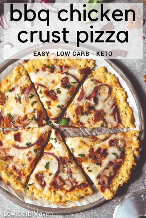 Chicken Crust, Shredded Rotisserie Chicken, Cena Keto, Chicken Crust Pizza, Smoked Gouda Cheese, Easy Dinner Recipes Crockpot, Low Carb Maven, Bbq Chicken Pizza, Smoked Gouda