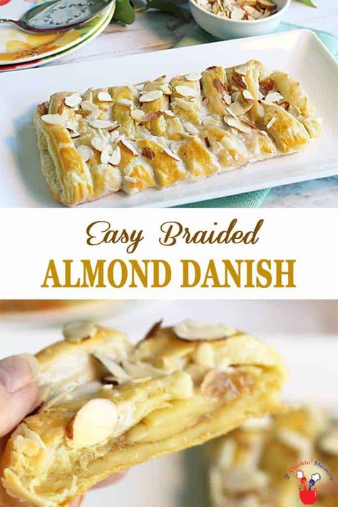 Almond Danish, Danish Braid, Almond Paste Recipes, Almond Filling, Danish Recipe, Almond Pastry, Sweet Breakfast Treats, Postre Keto, Breakfast Sweets