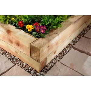 Railway Sleepers Garden, Raised Bed Kits, Sleepers In Garden, Railroad Ties, Railway Sleepers, Back Garden Design, Low Maintenance Garden, Outdoor Decor Backyard, Wooden Garden