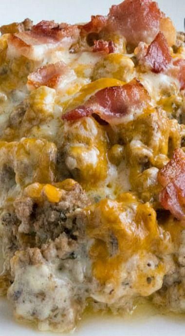 Cheeseburger Cauliflower Casserole, Cheeseburger Cauliflower, Cauliflower Casserole Recipes, Bacon Cheeseburger Casserole, Breakfast Keto, Cheeseburger Casserole, Cauliflower Casserole, Hamburger Meat, Bacon Cheeseburger