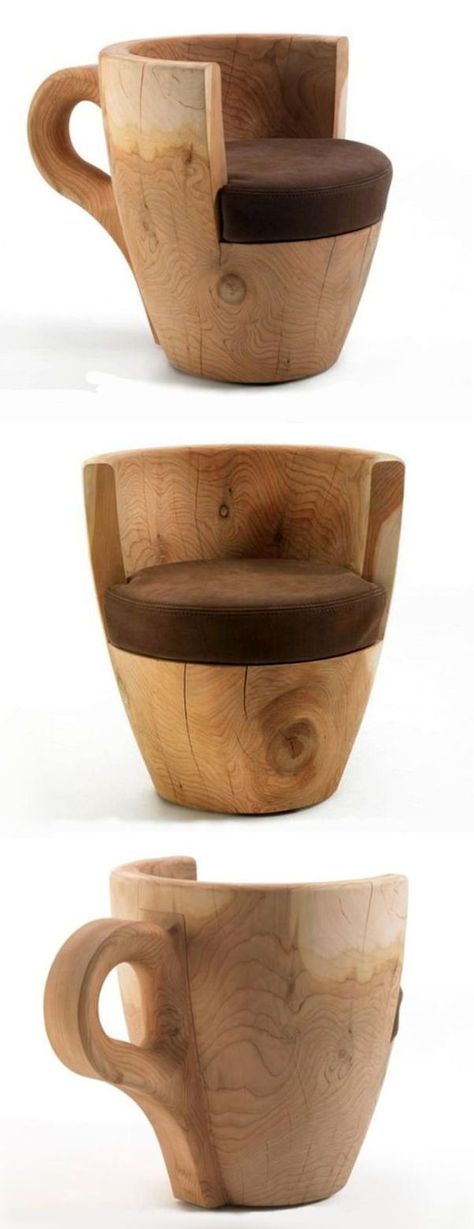 Coffee Shop Furniture, Urban Furniture Design, Konst Designs, Coffee Chairs, Unusual Furniture, Shop Stool, Wood Trunk, Cafe Furniture, Trendy Furniture