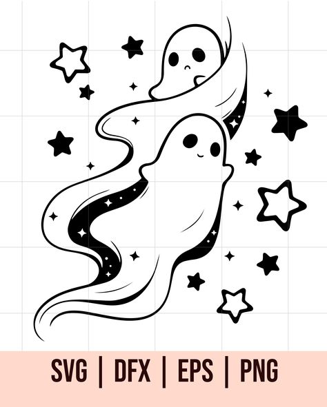 Download this spooky celestial ghost with stars SVG with cute art styles. This cute SVG file is great for Cricut project ideas. You can use it to make shirt designs, halloween decorations, clip art and any other craft ideas you have! Perfect for spooky season. Small ghost tattoo ideas female Small Ghost Tattoo, Ghost Tattoo Ideas, Tattoos Ghost, Small Cute Tattoos, Ghost Tattoos, Celestial Svg, Stars Svg, Celestial Tattoo, Flash Ideas