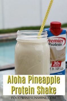 Pineapple Protein Shake, Pineapple Shake, Protein Drink Recipes, Protein Shake Recipe, Premier Protein Shakes, Protein Dinner, Protein Shake Smoothie, Protein Smoothies, Premier Protein