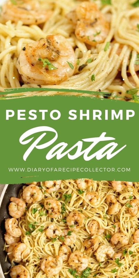 Shrimp Pesto Pasta With Spinach And Mushrooms, Pesto Shrimp Fettuccine, Shrimp Recipes Pesto, Pesto And Shrimp Pasta, Shrimp And Veggie Pesto Pasta, Pesto Recipes Dinner Shrimp, Basil Shrimp Pasta Recipes, Shrimp Spinach Pasta Recipes Healthy, Shrimp Broccoli Pesto Pasta