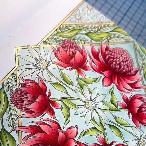 Flowerscapes Coloring Book, Maggie Enterrios Flowerscape, Flowerscape In Paradise, Flowerscape Coloring Book Finished Pages, Flowerscape Coloring, Mughal Flowers, Maggie Enterrios, Leila Duly, Wedding Coloring Pages