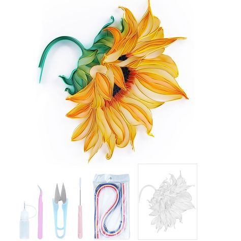 PRICES MAY VARY. Title: Uniquilling Quilling Paper Quilling Kit for Adults Beginner, 16 * 20-inch Sunflower, Exquisite DIY Paper Filigree Painting Kits Quilling Tools, Home Room Wall Art Decor Best Gifts(Basic). Product Type: Categories > Crafting > Paper & Paper Crafts > Quilling > Kits Quilling Tools, Pattern Board, Paper Filigree, Paper Wall Decor, Diy Artwork, Paper Quilling Designs, Quilling Paper, Quilling Patterns, Quilling Designs