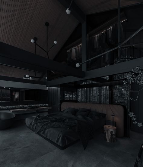 Dark House Aesthetic, Dark Interior Design, Black Bedroom Design, Dark House, Dark Home, Room Deco, Dream House Rooms, Dark Interiors, Luxury Homes Dream Houses