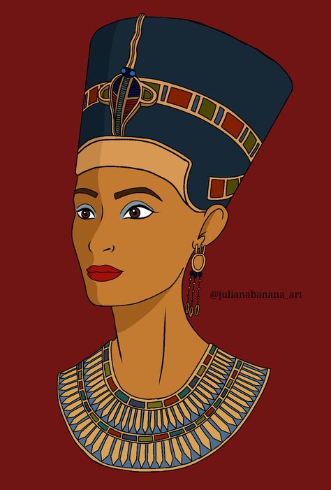 Queen Nefertiti Art, Egyptian Art Drawing, Nefertiti Art, Ancient Egypt Crafts, Egypt Crafts, Egyptian Drawings, Egypt Hieroglyphics, Egypt Concept Art, Egypt Culture