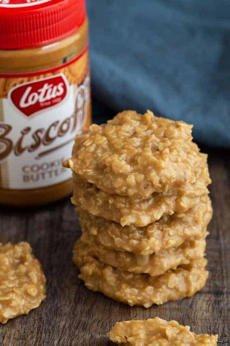 No Bake Oatmeal Cookies, No Bake Oatmeal, Bake Oatmeal, Biscoff Recipes, Biscoff Cookie Butter, Cookie Butter, Butter Cookies Recipe, Bake Desserts, Bake Cookies