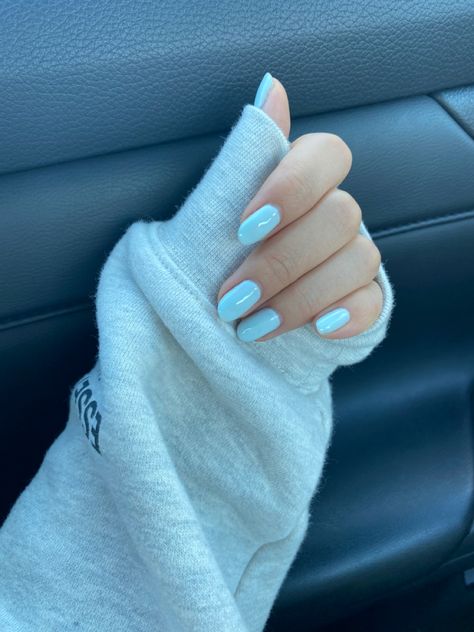 Baby Blue Spring Nails, Blue Spring Nails, Almond Shape, Blue Spring, Ocean Breeze, Blue Nails, Spring Nails, Baby Blue, Almond