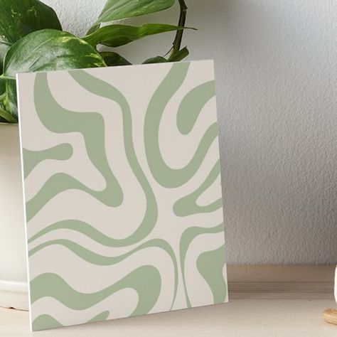 Studio Painting Ideas, Studio Painting, Retro Painting, Hemma Diy, Simple Canvas Paintings, Green Paintings, Liquid Swirl, Cute Canvas Paintings, Easy Canvas Art