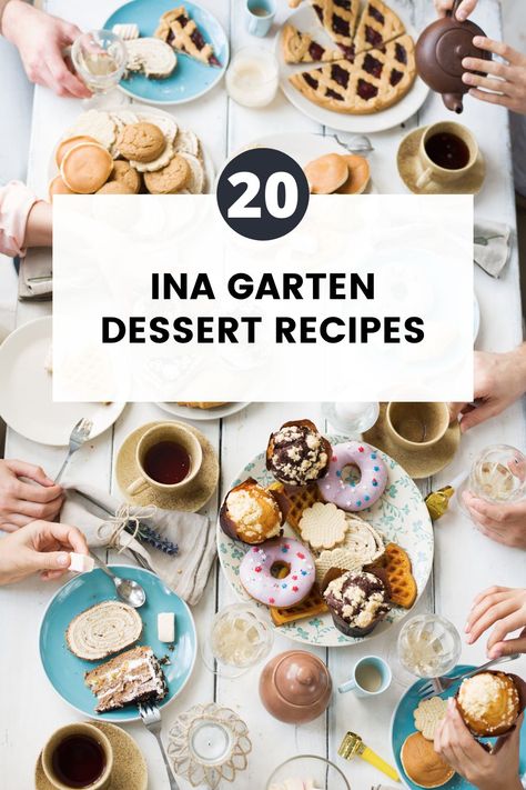 People love Ina Garten's dessert recipes because they are simple, elegant, and taste great. These 20 Ina Garten Dessert recipes have something for everyone, Traditional Dessert Recipes, Party Desserts For A Crowd, Ina Garten Dessert Recipes, Unique Dessert Recipes, Best Ina Garten Recipes, Easy Impressive Dessert, Easy Party Desserts, Desserts Summer, Mini Dessert Recipes