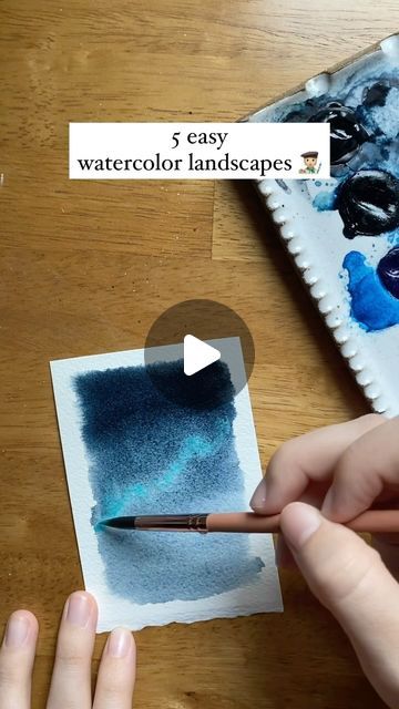 Kolbie Blume | Watercolor + Creative Practice on Instagram: "I promise you can paint these! 🧑🏼‍🎨  Start small. Start easy. Show yourself that, actually, you can do this. 👍🏻  Then, you can start wandering further and with more courage than you could ever imagine 😘  #watercolorforbeginners #watercolortutorials #watercolorlandscapepainting #watercolorlandscapes" Quick Watercolour Ideas, Water Colour Painting Easy Landscape, Small Watercolour Painting Ideas, Small Watercolor Landscapes, Watercolour Easy Ideas, Small Water Colour Painting, Easy Watercolour Ideas, Easy Watercolor Paintings Landscapes, Small Watercolor Paintings Easy