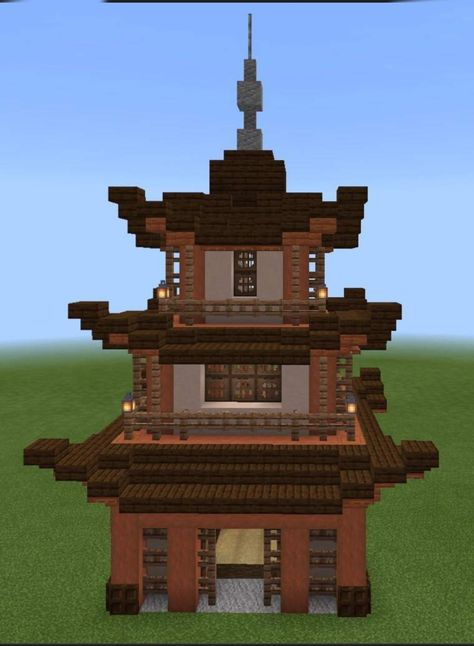 Small Pagoda On Bedrock Tiny Japanese House Minecraft, Minecraft Pagoda Tutorial, Minecraft Small Japanese Shrine, Small Japanese House Minecraft, Small Japanese Building Minecraft, Japanese Temples Minecraft, Minecraft Pagoda, Minecraft Temple, Small Pagoda