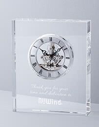 Glass skeleton clock found in Retirement Gifts Unique Retirement Gifts, Glass Skeleton, Crystal Skeleton, Skeleton Movement, Light Drawing, Skeleton Clock, Baby Crib Bedding Sets, New Jobs, Engraved Crystal