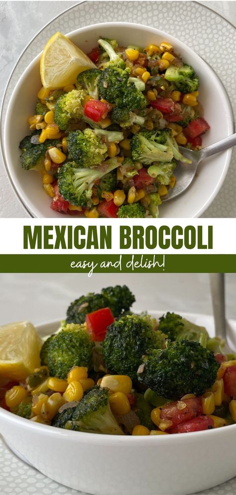 Veggies With Mexican Food, Broccoli Mexican Recipes, Mexican Broccoli Side, Mexican Vegetable Sides, Mexican Broccoli, Mexican Side Dishes, Latin Recipes, Starch Solution, Mexican Foods