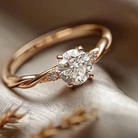 Discover the perfect blend of elegance and modern design with our Twisted Solitaire Engagement Ring. Shop now for timeless beauty. Modern Classic Wedding Rings, Gold Rings Without Stones, Circle Engagement Rings Thick Band, Gold Twist Engagement Ring, Twisted Ring Engagement, Wedding Ring Gold Diamond, Twisted Shank Engagement Ring, Simple Elegant Engagement Rings Vintage, Wedding Ring Timeless