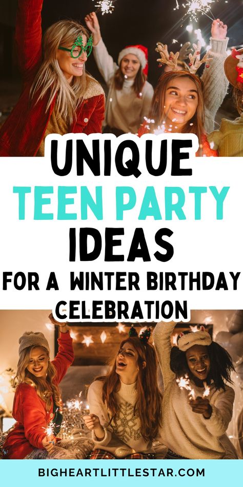 Create an unforgettable winter birthday party with these amazing ideas! Perfect for teens, these unique themes and activities promise endless fun. From winter wonderland setups to exciting games, these party ideas are both easy and memorable. Elevate your teen's winter birthday with these top party ideas for teens! Winter Birthday Party Ideas For Teens, Fun Winter Birthday Party Ideas, Cold Weather Party Ideas, Teenage Birthday Party Ideas, Winter Party Themes, Theme For Teenage Party Winter Teen Birthday Party Ideas, Fun Birthday Activities For Teens, Teen Birthday Party Activities, Winter Birthday Party Ideas For Teens, Winter Birthday Party Themes, Teenage Birthday Party Ideas, Teen Party Ideas, Party Themes For Teenagers, Winter Birthday Party Ideas