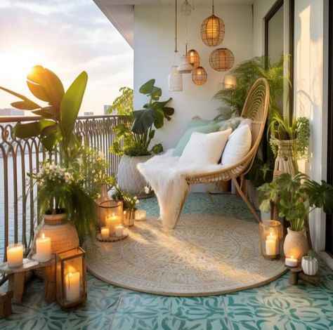 Balcony Design Ideas, Sunroom Decorating, Colors Inspiration, Small Balcony Design, Condo Interior, Boho Garden, Apartment Patio Decor, Apartment Patio, Beach Shack