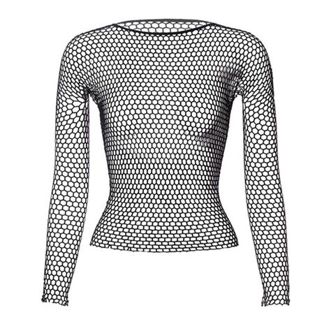 Smarter Shopping, Better Living! Aliexpress.com Fishnet Long Sleeve Top, Fishnet Top, Mesh Long Sleeve Top, Black Fishnets, Crop Top Shirts, Mesh Long Sleeve, Fashion Costume, Costumes For Women, Pajamas Women