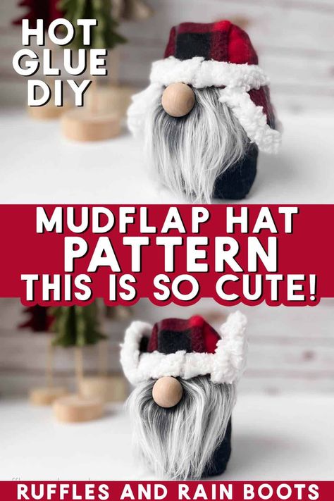 Pattern For Gnomes, Hunter Gnome, Gnome Hat Pattern, Gnome Projects, Gnome Shoes, Gnome Ideas, Gnome Diy, Flap Hat, Gnome Hat