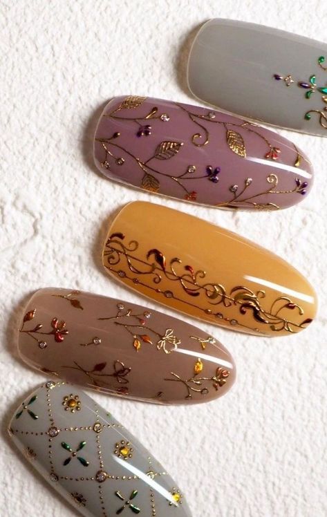 Victorian Nails, Academia Nails, Vintage Nail Art, Vintage Nails, Grunge Nails, Pretty Gel Nails, Minimalist Nails, Dream Nails, Funky Nails