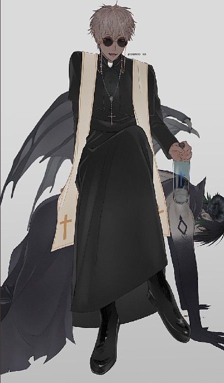 Male Nun Outfit, Priest Clothes Design, Priest Clothes Drawing, Diety Character Art, Preist Outfits, Priest Robes Concept Art, Priest Outfit Drawing, Priest Drawing Reference, Fantasy Priest Outfit