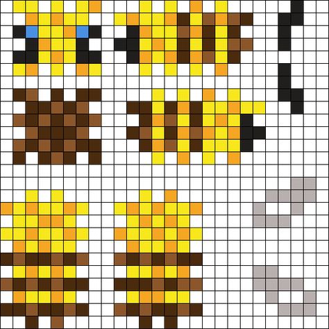 Minecraft Bee Perler Bead Pattern | Bead Sprites | Animals Fuse Bead Patterns Peeler Bead Minecraft Bee, Perler Minecraft Bee, Minecraft Bee Perler Beads 3d Pattern, Minecraft Pearler Bead Patterns Ideas, 3d Bee Perler Bead Pattern, Minecraft Bees Diy, Minecraft Bee Pixel Art Grid, Fuse Bead Minecraft, Bee Pearler Beads