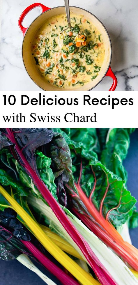 Swiss Chard And Rice Recipes, Swiss Chard Roll Ups, Butternut Squash And Swiss Chard Recipes, Swiss Chard Vegan Recipes, Vegan Chard Recipes, How To Prepare Swiss Chard, Soup With Swiss Chard, Rainbow Chard Salad, Swiss Chard And Potatoes Recipes