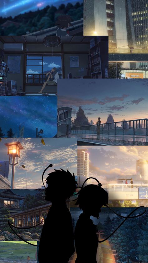 My Name Anime Aesthetic, Your Name Collage Wallpaper, My Name Anime Wallpaper, Take And Mitsuha, Mitsuha And Taki Wallpaper, Animate Wallpaper, Your Name Painting, Weathering With You, Mitsuha And Taki