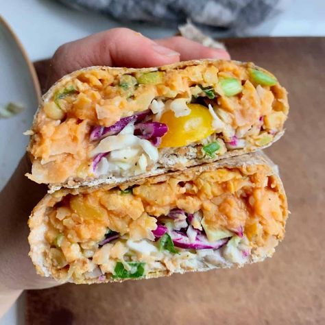 Chickpea Wrap, Easy Vegan Meals, Buffalo Chickpea, Wraps Easy, Vegan Oil Free, Gluten Free Wraps, Vegan Sandwiches, Quick Vegan, Vegan Wraps