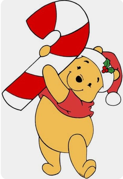 Pooh bear Christmas Drawing Cartoon, Disney Christmas Clipart, Christmas Character Drawings, Christmas Characters Drawings, Christmas Cartoon Drawings, Christmas Disney Characters, Winnie Christmas, Candy Cane Cartoon, Piglet Christmas