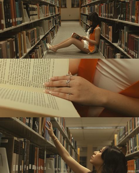 @kareli.azucena in the library 📚🤓 Which frame is your favorite? • Keywords: Storytelling, Cinematic, Cinematic Photography, Portraits, Portrait Photographer, Senior, Senior Photographer, Senior Photos, Grad Photos Photography Poses In Library, Photography In Library, Bookstore Photoshoot Senior Pictures, Self Portrait With Books, Bookstore Photo Shoot, Senior Photos Bookstore, Senior Pics Library, Library Photo Shoot Aesthetic, Senior Picture Ideas Bookstore