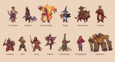 Dnd Class Art, Dnd Party Art, Fantasy Classes, Dnd Party, Dnd Classes, Writing Fantasy, Alien Concept Art, Fantasy Races, Dungeons And Dragons Homebrew