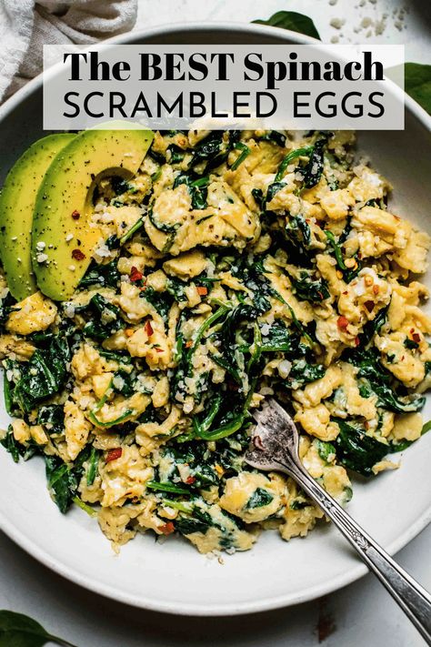 Eggs Healthy Breakfast, Scrambled Eggs Spinach, Spinach Scrambled Eggs, Scrambled Eggs Healthy, Spinach And Eggs Breakfast, Eggs Healthy, Spinach Healthy, Eggs Spinach, Scrambled Eggs With Spinach