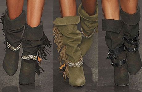 Isabel Marant fringe boots Isabel Marant Boots, Green Boots, Spring Boots, Slim Trousers, Fringe Boots, Slouched Boots, Stockholm Fashion, Swag Shoes, Cuffed Shorts