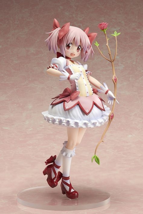 Madoka Kaname Puella Magi Madoka Magica Magia Record Figure  This is figure is only at Rightstufanime!   From the popular mobile game Magia Record, Puella Magi Madoka Magica ☆Side Story, comes the Iroha Tamaki and Madoka Kaname 1/8 scale figures!  Designed based on the exclusive illustration created by artist aokiume, the vibrant warm colors really bring out the beauty of Madoka. This figure perfectly recreates Madoka’s bright smile as well as her beautiful flowy outfit. Iroha Tamaki, Madoka Magica Side Story, Magical Girl Madoka, Flowy Outfit, Anime Figurine, Madoka Kaname, Magia Record, Scale Figures, Puella Magi