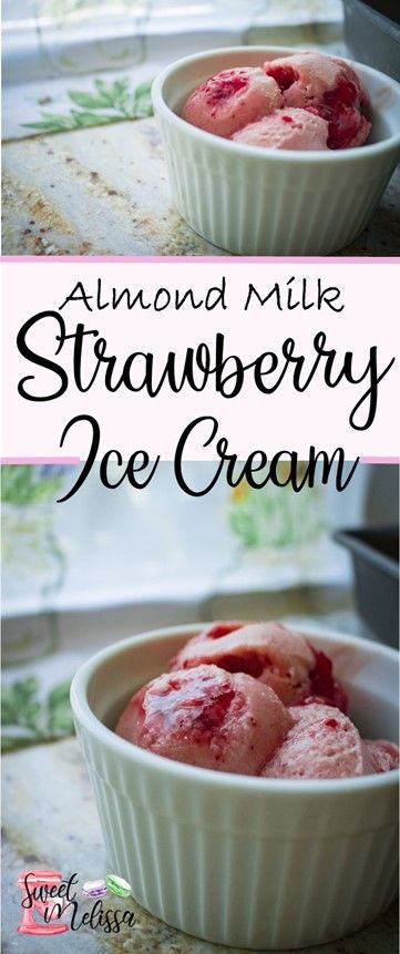 Mom's Strawberry Almond Milk Ice Cream – With Love, Melissa Strawberry Almond Milk Ice Cream, Almond Milk Ice Cream Recipe, Huckleberry Ice Cream, Almond Milk Ice Cream, Strawberry Almond Milk, Jam Strawberry, Sugar Free Ice Cream, Milk Strawberry, Chocolate Almond Milk