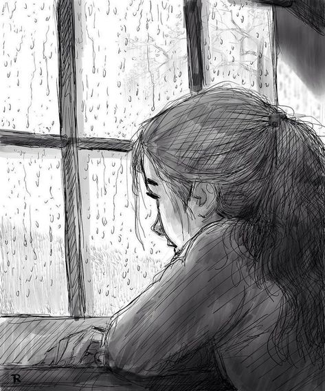 Drawing Rain, Rain Window, Art Du Croquis, Window Drawing, Window Reflection, Art Sketches Doodles, Siluete Umane, Girl Drawing Sketches, Meaningful Drawings