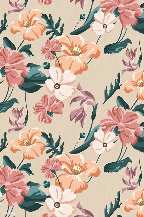 Flower Seamless Pattern, Modern Wallpaper Designs, Wallpaper Seamless, Print Design Art, Vector Flowers, Flower Prints Art, Backdrops Backgrounds, Seamless Pattern Vector, Pattern Vector