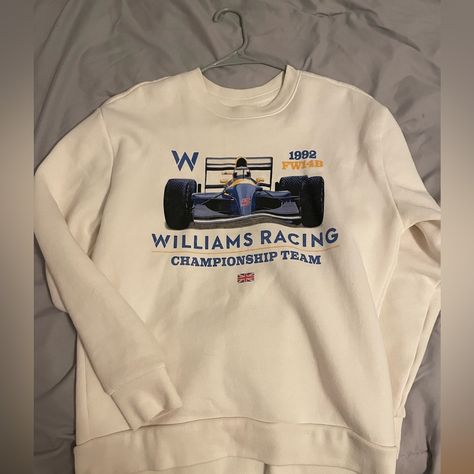 Official F1 Sweatshirt From Hollister. Never Worn Before And Super Warm And Cozy. It Is Brand New And I Bought It As A Gift But It Was Too Big. Unisex Formula One Williams Racing Sweatshirt Formula One Merch, F1 Fits, F1 Sweatshirt, F1 Clothes, Sports Merch, Car Clothing, F1 Merch, Williams Racing, Williams F1